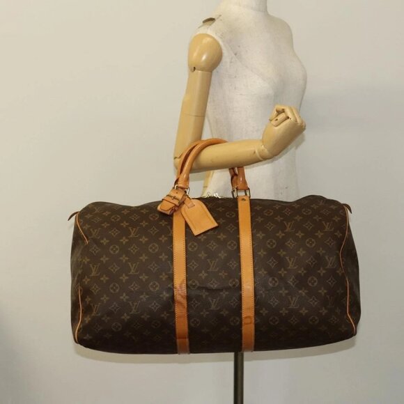 LOUIS VUITTON Monogram Keepall 55 Boston Bag M41424 LV Auth 134390 - Picture 1 of 16